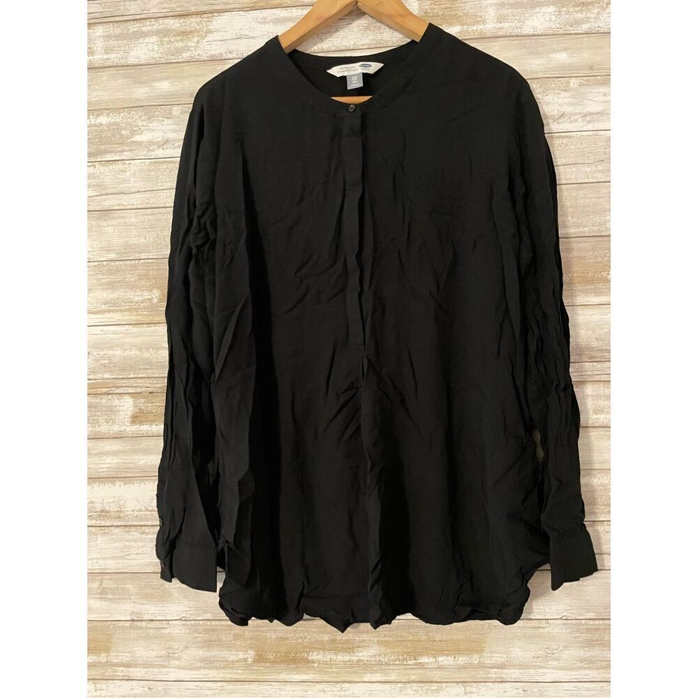 Old Navy XXL Long Sleeve Peek A Boo Button Pull Over Blouse Shirt Women​